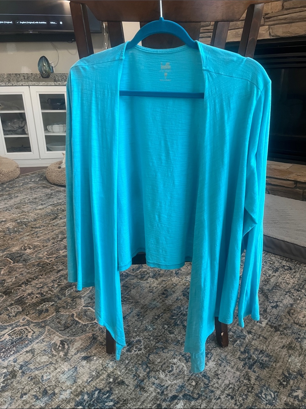 Belle by Kim Gravel Bright Turquoise Open-Front Cardigan